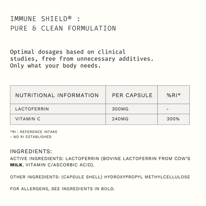 IMMUNE SHIELD Lactoferrin + Vitamin C Supplement